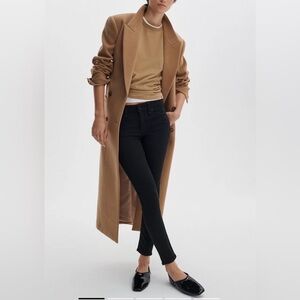 Rag & Bone Black Skinny Jean w/Genuine Leather Trim